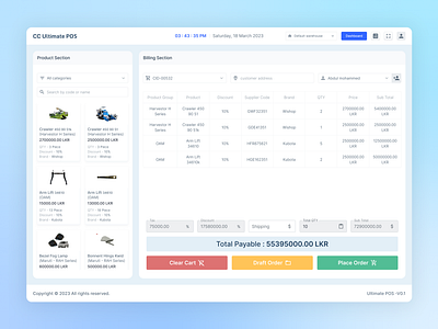 Point of Sale Interface Redesign saas ui