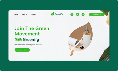 Eco-Friendly Products Landing Page graphic design landing page organic products webdesign webstite