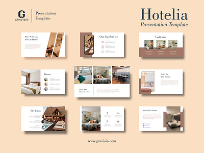 Hotel Presentation Tempate abdul rohman banner brand agency brand design brand identity branding design design graphic design gravisio hotel hotelia illustration infographic logo logo design power point ppt presentation prints template