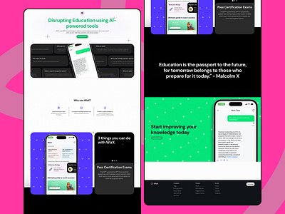 WizX - A learning platform powered with AI ai artificial intelligence chatgpt design figma landing page mobile design product design ui
