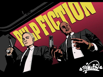 Pulp Fiction, New Story. art cover design dr. dre draw eminem film graphic design hip hop illustration kicks logo music pulp fiction quentin tarantino slim shady vector