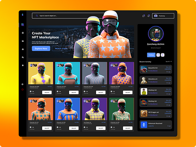All-in-One NFT Auction Marketplace User Dashboard - Maximize You admin admin panel analytics blockchain chart crypto wallet cryptoart design fluttertop nft nft app nft dashboard nft marketplace nft web nft website rarible ui uiux user dashboard web3
