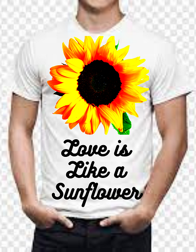 T-Shirt Design-Love is Like a Sunflower. best selling t shirt branding t shirt classical t shirt hot selling t shirt love t shirt mens t shirt new t shirt nice t shirt smart t shirt stylish t shirt t shirt t shirt design t shirts top t shirt womens t shirt