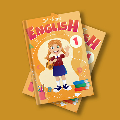 Design of a students book cover for English classes book cover design english book english books illustration students book vector