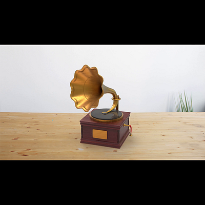 Gramophone 3d 3dmodel 3dmodeling animation arnoldrender autodeskmaya branding design graphic design illustration keyshot logo lowpoly