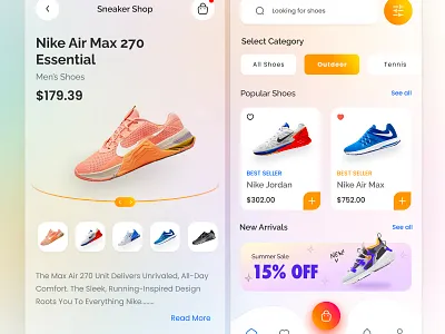 UI/UX Design for eCommerce app app design application ecommerce figma glassmorphism graphic design iphone app minimalistic modern design nike product design saas ui ui design