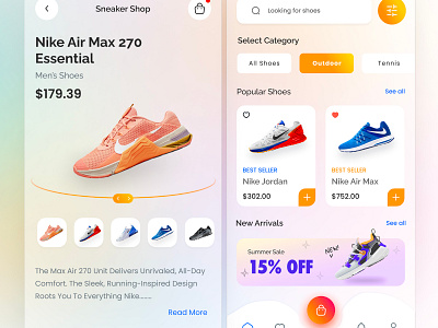 UI/UX Design for eCommerce app app design application ecommerce figma glassmorphism graphic design iphone app minimalistic modern design nike product design saas ui ui design