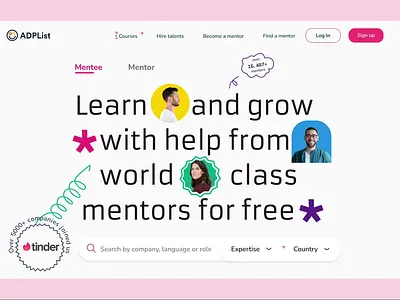 ADPList Webdesign: Mentoring Website redesign appdesign design logo mentee mentor mentoring mobileapp motion graphics redesign teaching ui ux webdesign website websitedesign