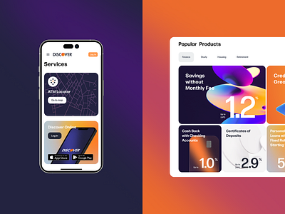 Discover.com Redesign banking branding concept design discover figma finance flat graphic design illustration interface minimal mobile redesign service typography ui ux web