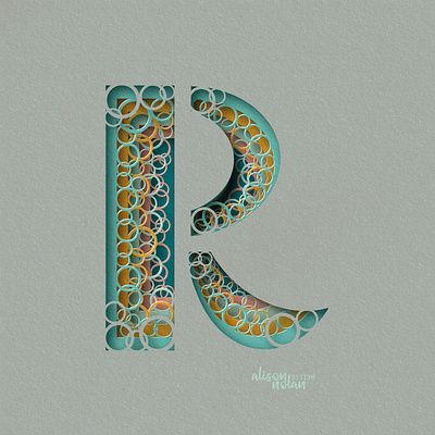 R for rings 36 days of type design hand lettering illustrated letter illustration letter design letter illustration letter r monogram papercut procreate