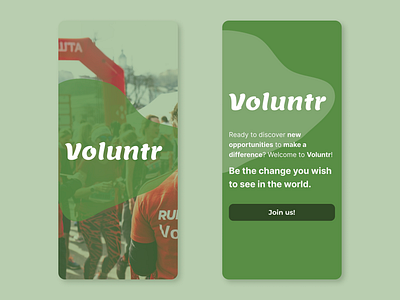 Voluntr App - UI Design app design experience design figma interface design mobile mobile app ui ui design user interface design volunteer app