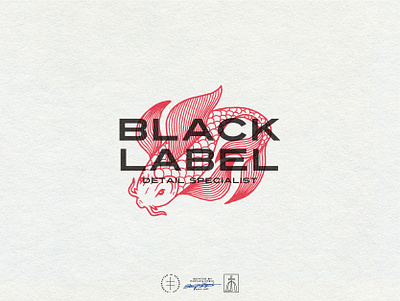 Black Label Detail Specialist animal black brand design brand identity branding design business car clean company creative logo fish illustrator japan japanese logo logo design minimal minimalism red visual identity