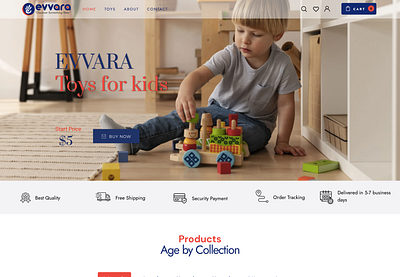 Evvara Toy Store kids theme toy website website home page