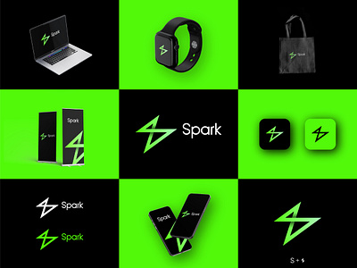 spark brand identity design abstract b c f h i j k m p q r u v w y z bolt brand identity branding fast green icon letter mark monogram logo design logo designer logo mark logofolio minimalist logo modern logo monogram neon spark speed spoir