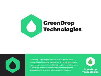 GreenDrop Technologies - Eco-Friendly IoT Solutions Logo branding clean design figma green illustration logo modern simple vector