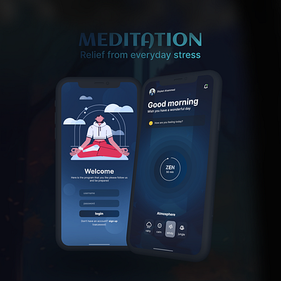 DEMO UI DESIGN OF A MEDITATION APP app design app interface mobile app design ui ui design ui ux design user interface ux