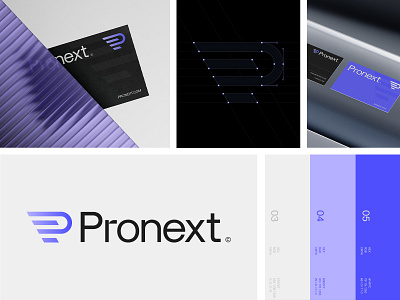 Pronext™ — Visual Identity brand brand identity branding clean concept design graphic design illustration lettermark logo logomark logotype minimal modern simple typography ui