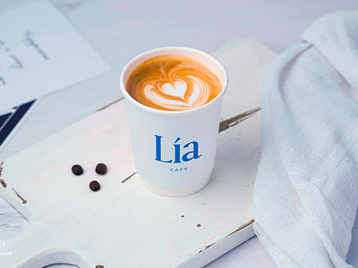 Lía Cafe Identity brand branding cafe coffee design doha graphic design identity illustration laghmich lia logo omar qatar typography