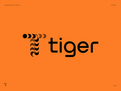 T for Tiger. 36 Days of Type. Day 20 36 days of type animal branding fitness gradient health icon identity illusion lettering logo medtech natural nature nutrition optical saas tech unused wild