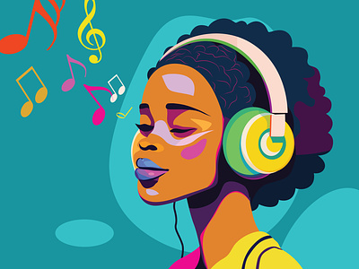 Soul Vibes flat design illustration into the groove jazz love soul music minimalist music vibes soul music