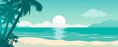 Relaxation aquamarine flat design flat illustration illustration minimalist relaxation rise and shine summer design summer season summer vibes sunrise vector wake up sunshine