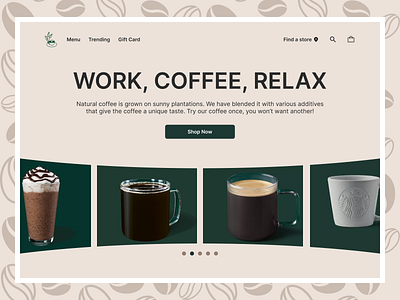 Landing Page of Coffee shop website branding design figma product page ui ui design uiux uiux design use visual design