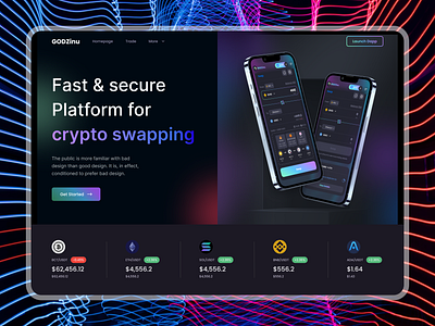 Dex Aggregator hero section crypto ui uiux web web design web3