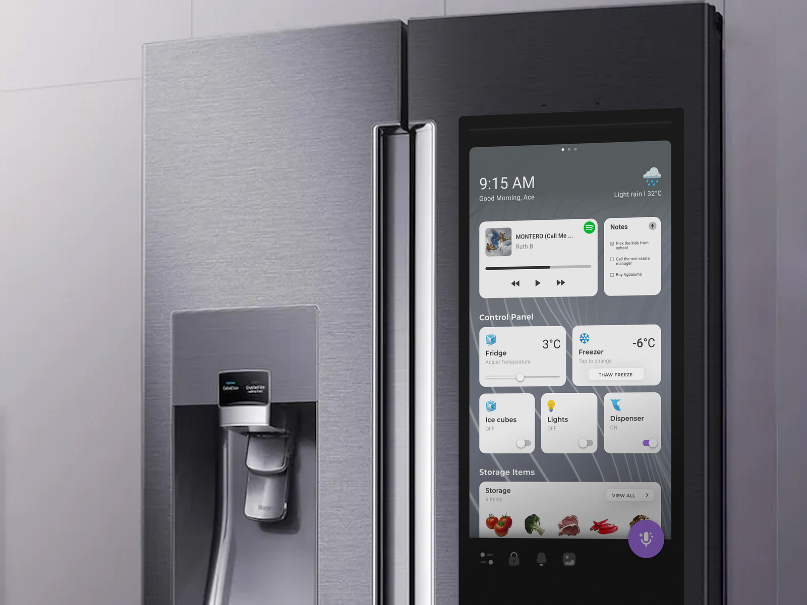 Smart Fridge User Interface by Katola Kehinde on Dribbble