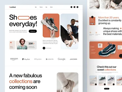 Duckfeet - Shoes Store Landing Page e commerce figma design landing page ui design user interface web design website website design website store