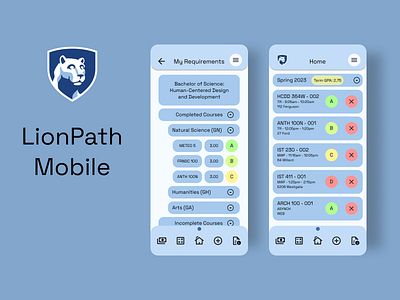 LionPath Mobile - App Concept app design ui ux
