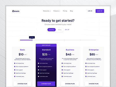 Pricing plans landing page sass tech ui website