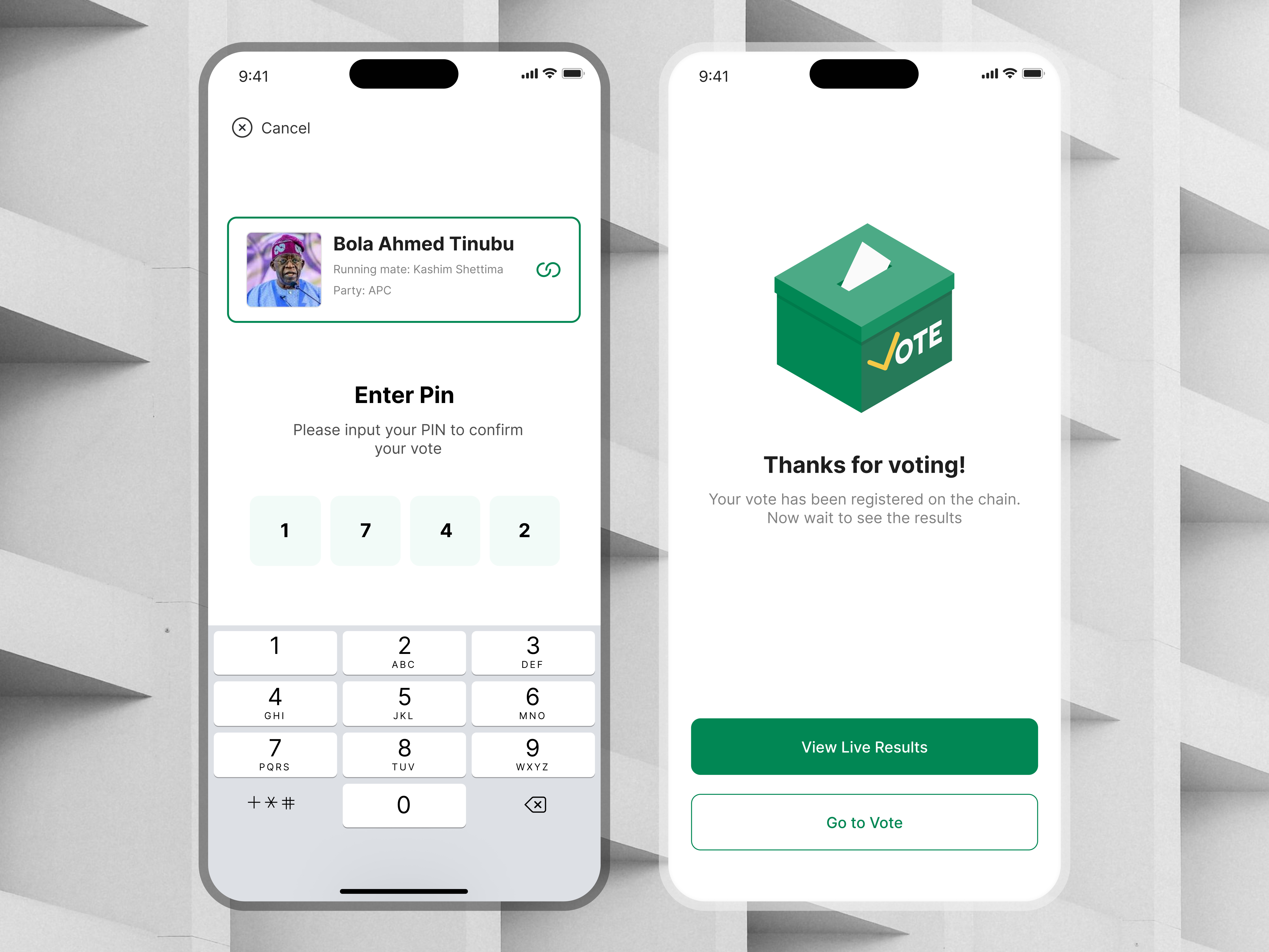 E-voting mobile app