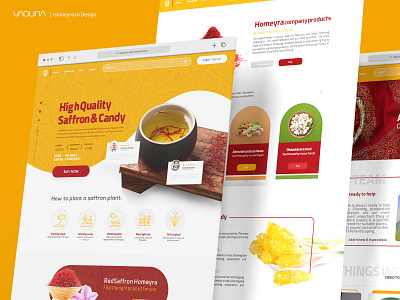 Homeyra website Ui/Ux Design graphic design landing page saffron saffron website ui ui design ui ux ui website ux website
