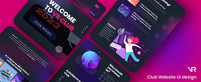 Virtual Reality Club website UI design🤖 app branding design graphic design illustration logo typography ui ux vector
