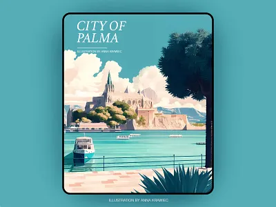 Port ai ai generated annakrawiec cathedral clean design graphic design illustr illustration lands landscapa palma sea trends 2023 ui