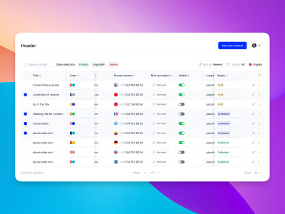 Advanced Table advanced table application component design interface product screen table ui ux