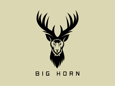 Big Horn Logo aggression animal app big horn logo for sale bing horns branding conce gotype graphic design head horn logo powerful typography ui ux vector white wildlife zoo