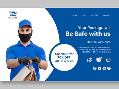 Delivery Service Hero Section branding graphic design ui