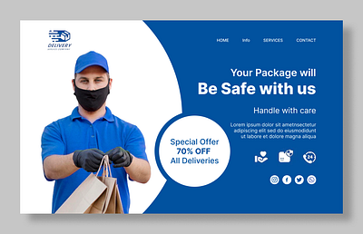 Delivery Service Hero Section branding graphic design ui