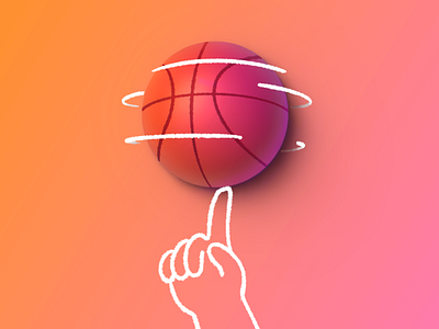 Time to Dribbble! 2d art 3d basketball dribbler flat illustration gradient illustration lineart sports