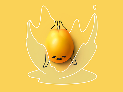 Gudetama 🍳 2d art 3d ass cooking egg flat illustration illustration kitchen lazy yolk