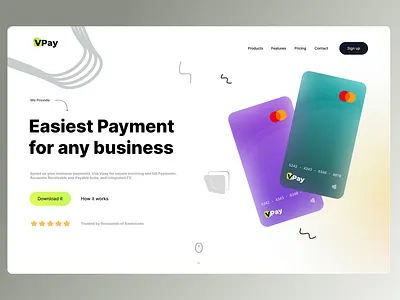 Vpay - Financial Landing Page design figma graphic design ui ux