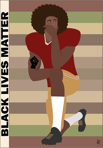 BLM Football Player graphic design illustration