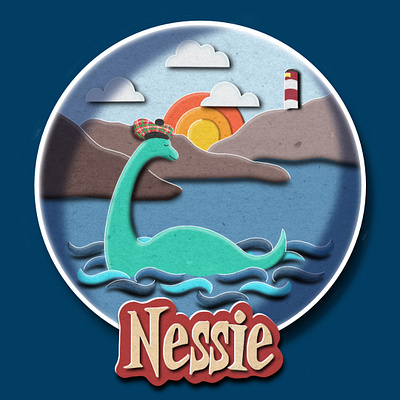 Nessie graphic design illustration