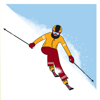 Skiing graphic design illustration