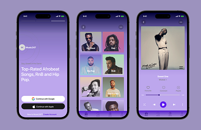 Music Player mobile app design design mobile app ui uiux ux