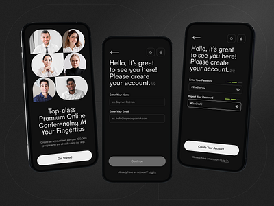 Sign Up Screens — Mobile App | Concept account creating app clean concept get started mobile sign in sign up ui user expierience user interface ux