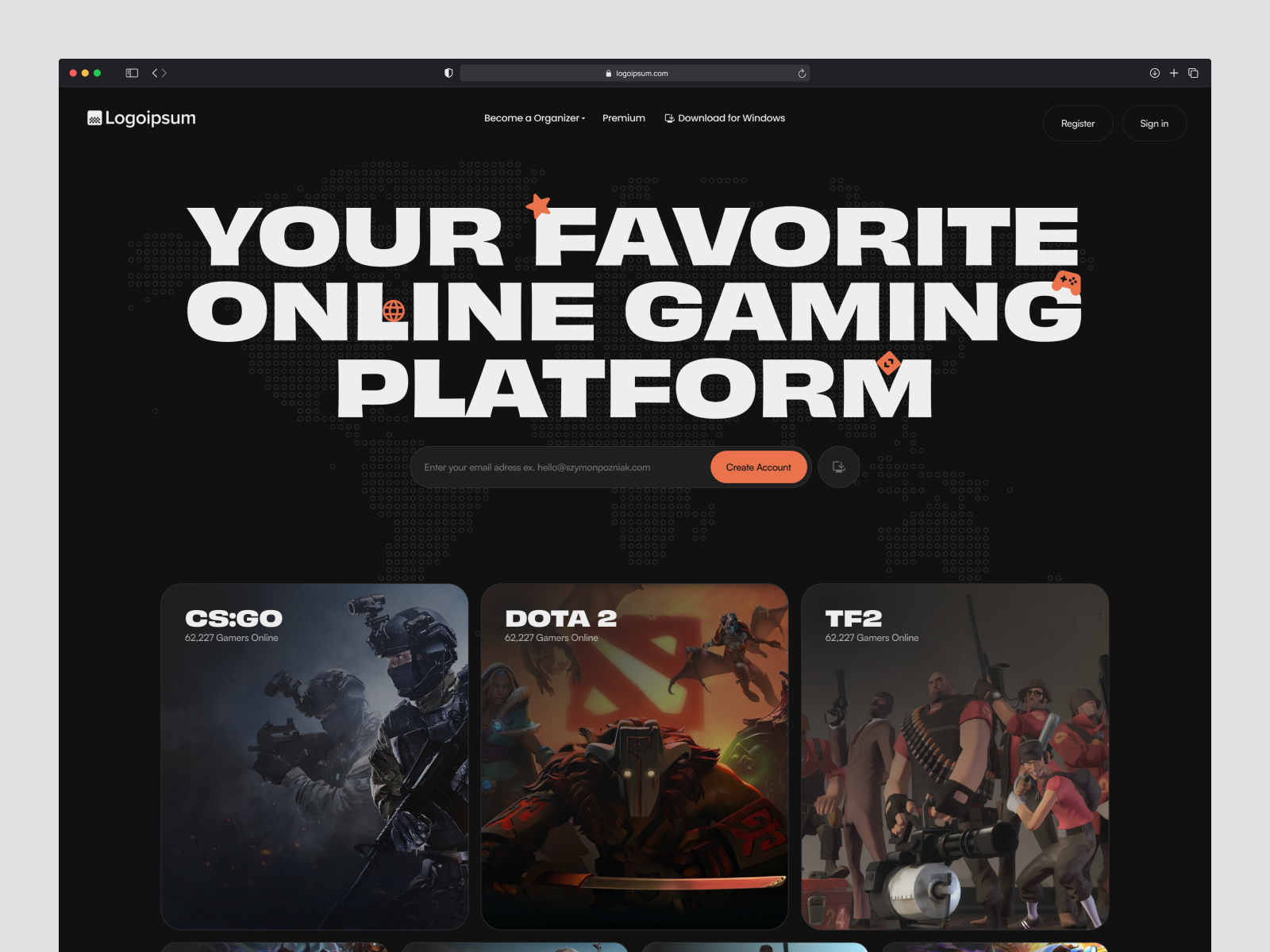 Online Competitive Gaming Platform — Website Design | Concept by Szymon ...