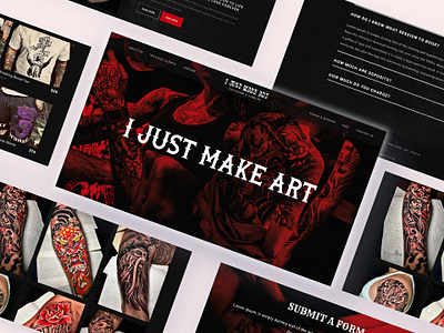 IJustMakeArt Website Design graphic design landing page portfolio portfolio website tattoo website tattoos ui website design website redesign