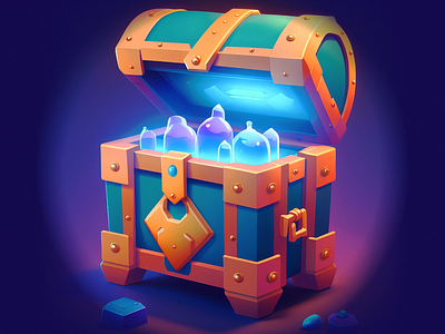 Illustration - Magic Chest 3d ai art case casino casual chest crypto gambling game art game chest graphic design hidden treasures illustration magic nft riches slots ui web design